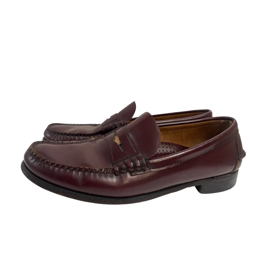 Sebago Burgandy Beefroll Penny Loafer Dress‎ Shoes Handcrafted Leather Mens 11.5